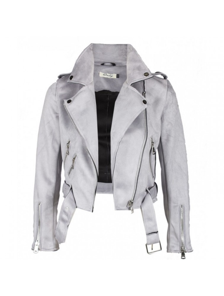 SHE CLOTHES Suedine Jacket Grey